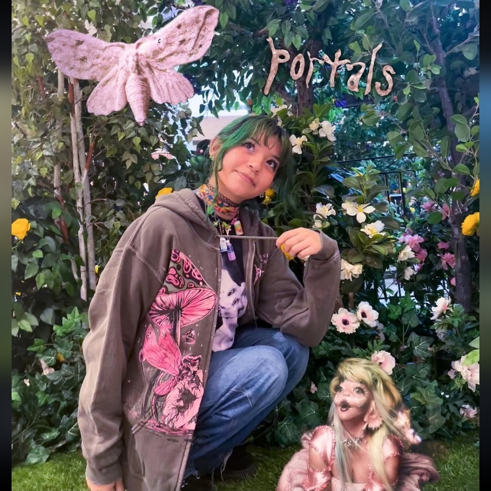 NEW Melanie Martinez Portals Mushroom zip up front Hoodie Sweatshirt Jacket y2k